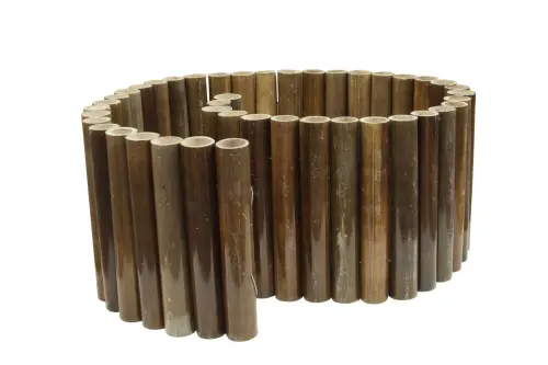 Product image of the product “Bamboo panelling Wulung (black-brown) with flexible stainless steel. Diameter 3-5cm 206x32 cm Height. ”